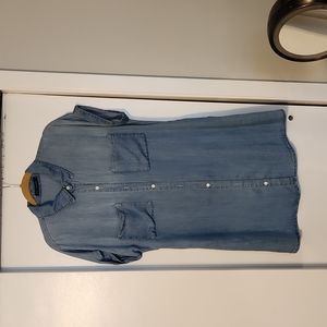 Denim button down dress